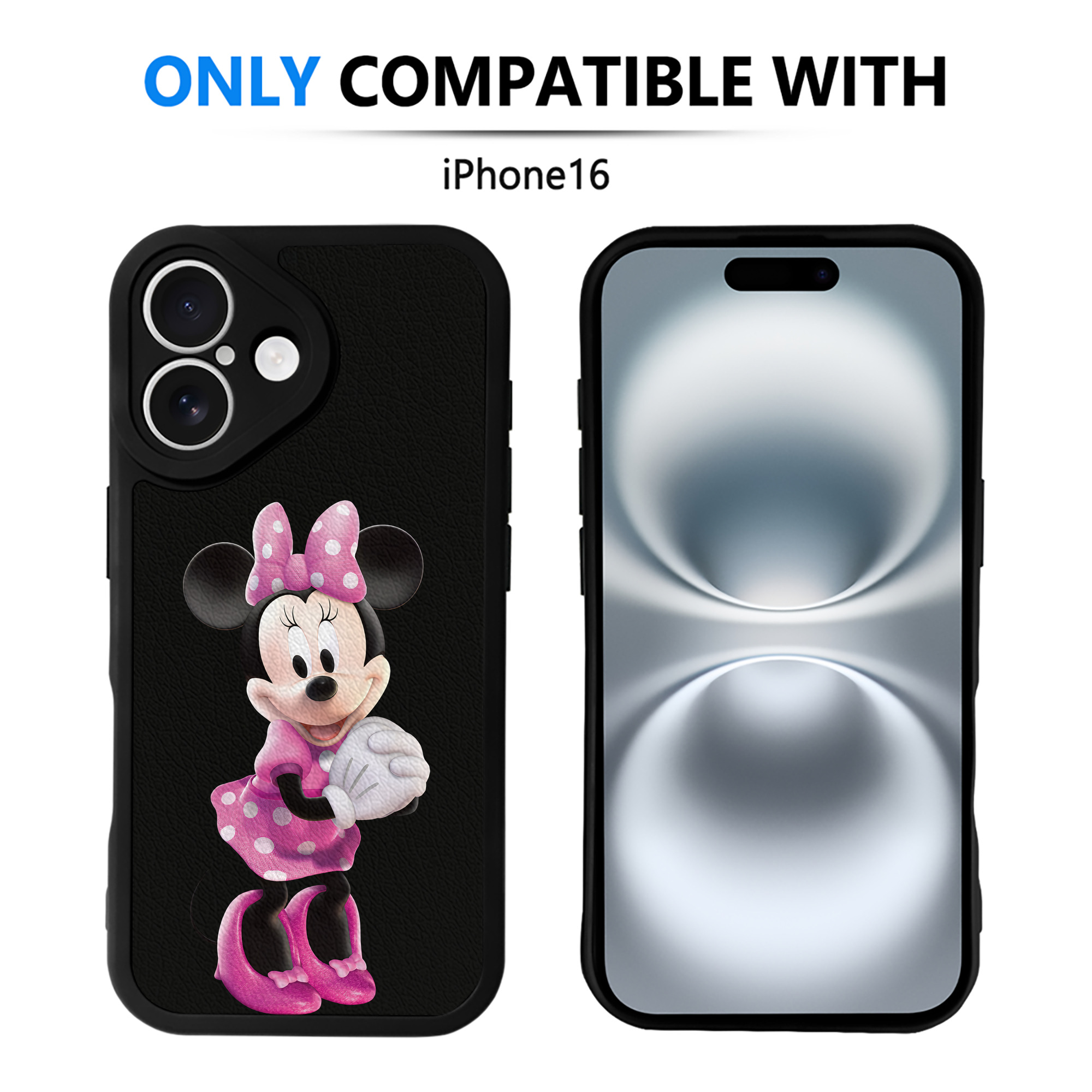 （画像用） ミッキーマウス Mickey Mouse 【iPhone 16シリーズ対応】シリコンスマホケース（レザー調） 材質：シリコン